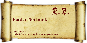 Rosta Norbert névjegykártya