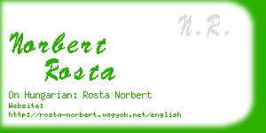 norbert rosta business card